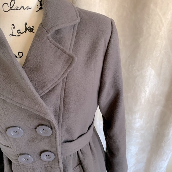 Pea Coat Wool Blend Double Breasted Long CI SONO L - Picture 7 of 16